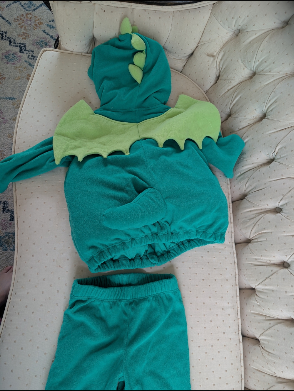 Carter's Green Dinosaur Hoodie Costume Set with Lime Belly - Picture 2 of 3